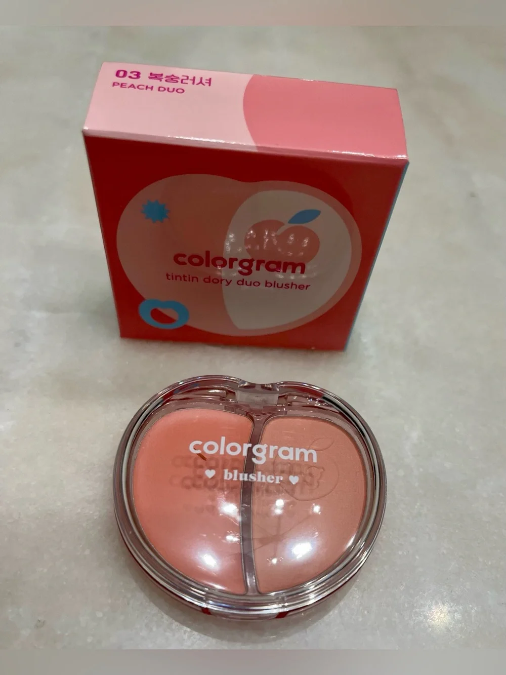 Colorgram Duo Blusher - Peach Dual-Tone Cheeks -03 Peach Duo